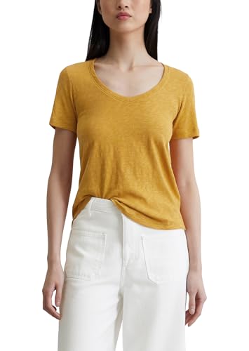 Marc OߴPolo Damen T-Shirt aus Bio-Baumwolle mit V-Ausschnitt, Gelb (Golden Yellow), M von Marc O'Polo