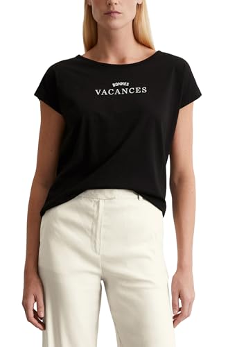 Marc O'Polo Damen T-Shirt mit Grafik-Print Relaxed Fit, Schwarz (Black), XL von Marc O'Polo