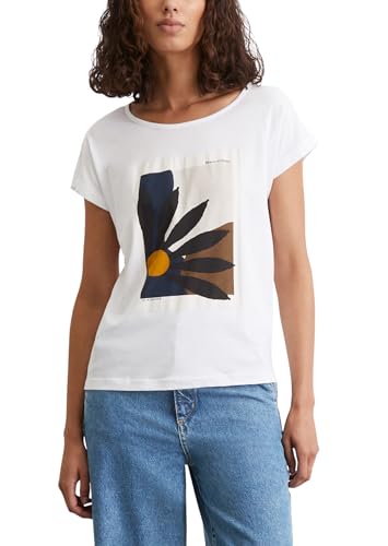 Marc O'Polo Damen T-Shirt mit Grafik-Print Relaxed Fit, Weiß (White), XXL von Marc O'Polo