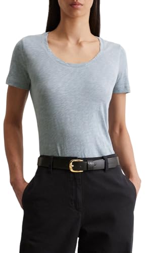 Marc O'Polo Damen T-Shirt mit getwistetem Ausschnitt Regular Fit, Blau (Nordic Sea), M von Marc O'Polo