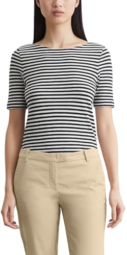 Marc O'Polo Damen T-Shirt mit U-Boot-Ausschnitt gestreift, Mehrfarbig (Multi/Black), XXS Marc O'Polo Damen T-Shirt mit U-Boot-Ausschnitt gestreift, Mehrfarbig (Multi/Black), XXS von Marc O'Polo