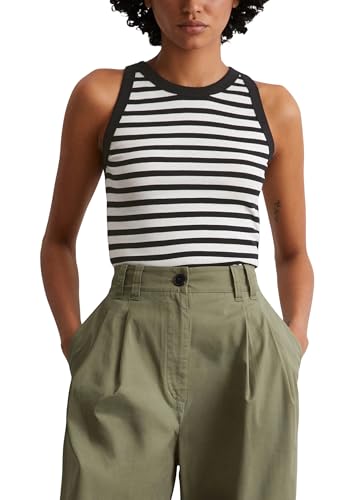 Marc O'Polo Damen Tanktop gestreift Slim Fit, Mehrfarbig (Multi/Black), XS von Marc O'Polo