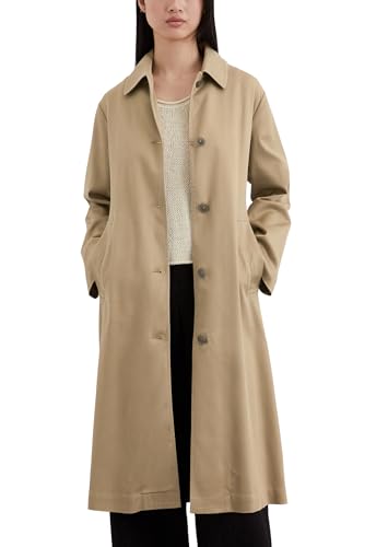 Marc O'Polo Damen Trenchcoat mit Kentkragen Relaxed Fit, Beige (Summer Sand), 40 von Marc O'Polo