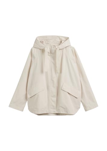 Marc O'Polo Damen Übergangsjacke mit Kapuze Relaxed Fit, Cremefarben (Natural Cotton), 40 von Marc O'Polo