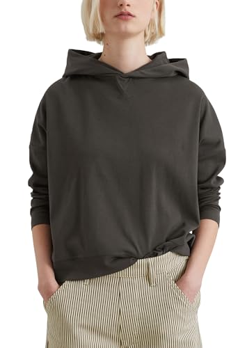 Marc O'Polo Denim Damen Hoodie mit Stretch-Anteil Relaxed Fit, Braun (Charcoal), S von Marc O'Polo