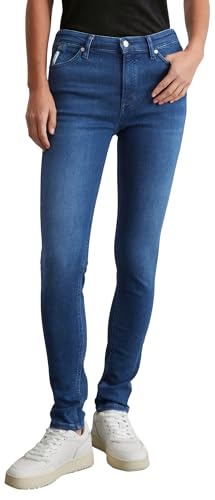 Marc OߴPolo Denim Damen Jeanshose High Waist Skinny Fit, Blau (Bright Blue Multi 02), W28/L28 von Marc O'Polo