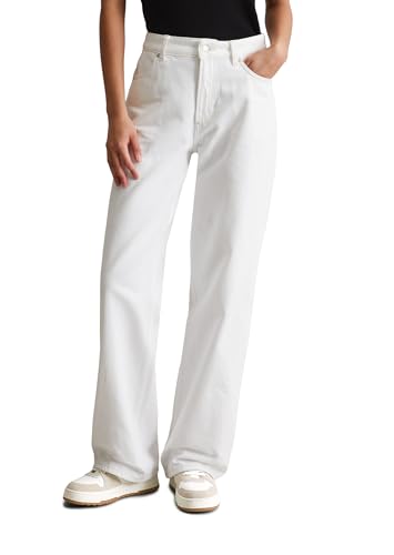 Marc O'Polo Denim Damen Jeanshose aus Bio-Baumwolle Wide Leg, Mehrfarbig (White Multi 01), W32/L34 von Marc O'Polo