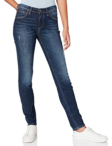 Marc OߴPolo Denim Damen Jeanshose mit Stretch-Anteil Slim Fit, Blau (Multi/Dark Crosshatch Destroye), W26/L30 von Marc O'Polo
