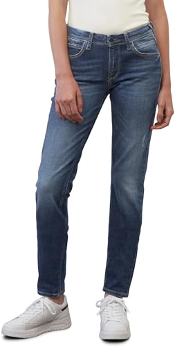 Marc OߴPolo Denim Damen Jeanshose mit Stretch-Anteil Slim Fit, Blau (Multi/Dark Crosshatch Destroye), W26/L30 von Marc O'Polo