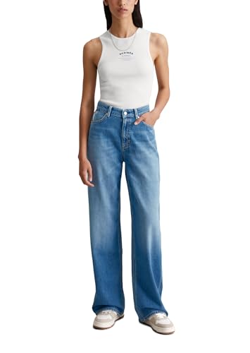 Marc OߴPolo Denim Damen Jeanshose mit Stretch-Anteil Wide Leg, Blau (Medium Blue Multi 40), W31/L34 von Marc O'Polo