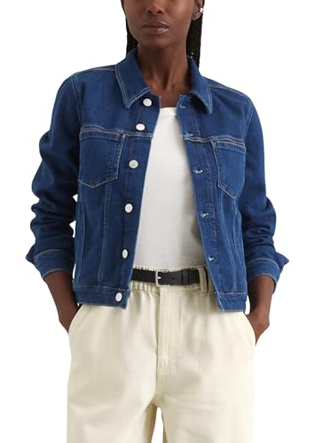 Marc O'Polo Denim Damen Jeansjacke mit Stretch-Anteil Slim Fit, Blau (Dark Blue Multi 14), XL von Marc O'Polo