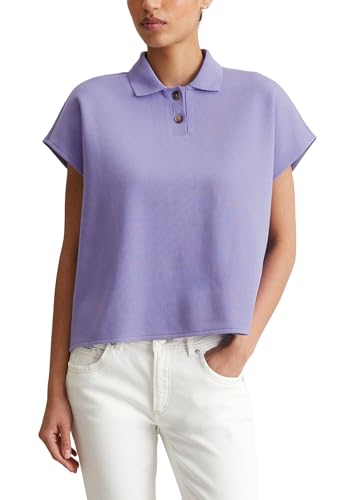 Marc O'Polo Denim Damen Kurzarm-Poloshirt aus Bio-Baumwolle Wide Fit, Lila (Soft Hibiscus), XL von Marc O'Polo