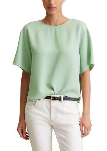 Marc O'Polo Denim Damen Kurzarmbluse mit Rundhalsausschnitt Cropped, Grün (Mint Mist), L von Marc O'Polo