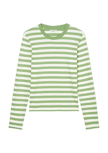 Marc O'Polo Denim Damen Langarmshirt aus Bio-Baumwolle gestreift, Grün (Medium Green Multi 02), S von Marc O'Polo