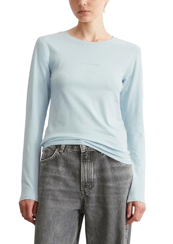 Marc O'Polo Denim Damen Langarmshirt aus Bio-Baumwolle mit Stretch-Anteil, Schwarz (Light Blue 5583), XS von Marc O'Polo