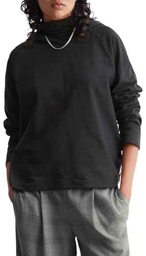 Marc O'Polo Denim Damen Langarmshirt mit Kapuze Relaxed Fit, Schwarz (Black), XXL von Marc O'Polo