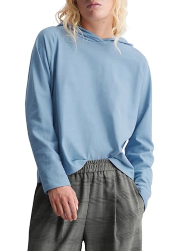 Marc O'Polo Denim Damen Langarmshirt mit Kapuze Relaxed Fit, Blau (Petrol Blue), S von Marc O'Polo