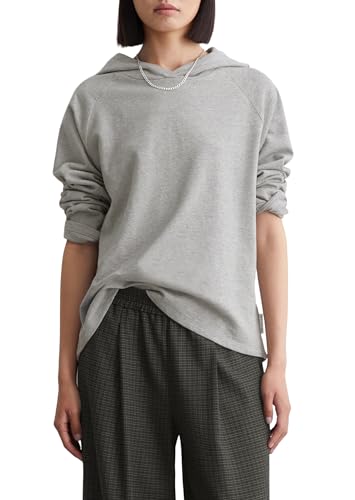 Marc O'Polo Denim Damen Langarmshirt mit Kapuze Relaxed Fit, Grau (Stone Melange), L von Marc O'Polo