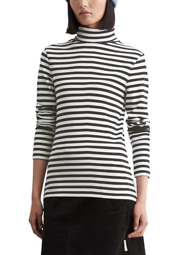 Marc O'Polo Denim Damen Langarmshirt mit Rollkragen gestreift, Schwarz (Black Multi 01), XS von Marc O'Polo