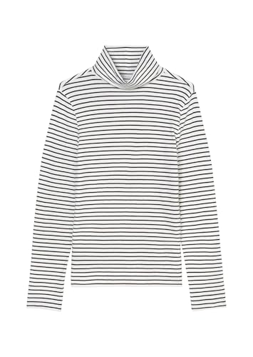 Marc O'Polo Denim Damen Langarmshirt mit Rollkragen gestreift, Weiß (Offwhite Multi 01), L von Marc O'Polo