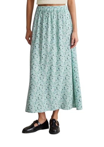 Marc O'Polo Denim Damen Midirock mit floralem Print A-Shape, Mehrfarbig (Light Blue Multi 05), M von Marc O'Polo