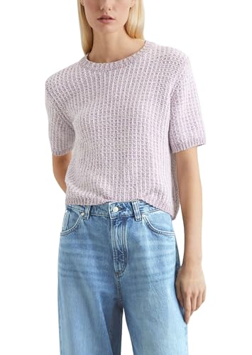 Marc O'Polo Denim Damen Pullover Kurzarm Loose Fit, Lila (Light Purple Multi 01), M von Marc O'Polo
