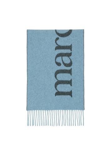 Marc O'Polo Denim Damen Schal aus Wolle mit Fransen, Blau (Medium Blue Multi 02), One Size von Marc O'Polo