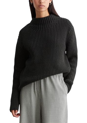 Marc O'Polo Denim Damen Strickpullover mit Mock-Neck-Kragen Relaxed Fit, Schwarz (Black), L von Marc O'Polo