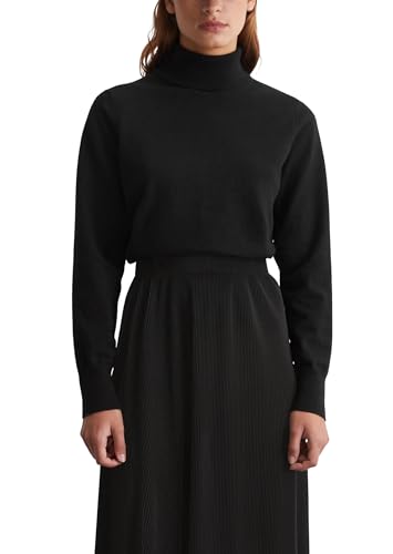 Marc O'Polo Denim Damen Strickpullover mit Rollkragen Regular Fit, Schwarz (Black), S von Marc O'Polo