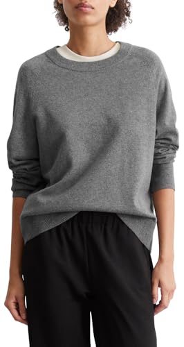 Marc O'Polo Denim Damen Strickpullover mit Rundhalsausschnitt Regular Fit, Grau (Dark Shadow Melange), XXS von Marc O'Polo