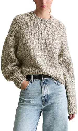Marc OߴPolo Denim Damen Strickpullover mit überschnittenen Schultern Cropped von Marc O'Polo