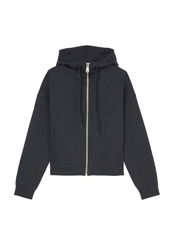 Marc O'Polo Denim Damen Sweatjacke aus Bio-Baumwolle mit Kapuze, Blau (Blue Depths), L von Marc O'Polo