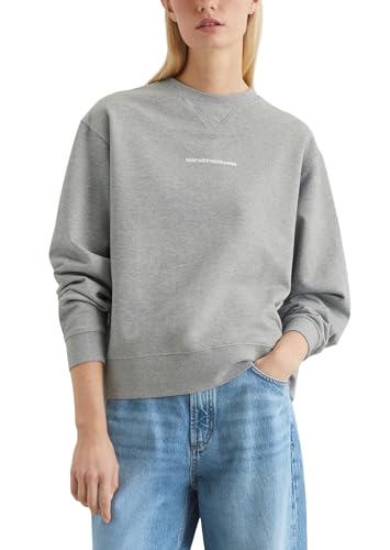 Marc O'Polo Denim Damen Sweatshirt aus Bio-Baumwolle Relaxed Fit, Grau (Stone Melange), XL von Marc O'Polo