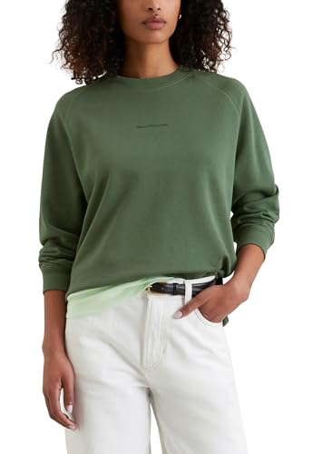 Marc O'Polo Denim Damen Sweatshirt aus Bio-Baumwolle Relaxed Fit, Grün (Turf Green), XL von Marc O'Polo