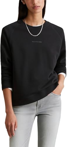 Marc O'Polo Denim Damen Sweatshirt aus Bio-Baumwolle Relaxed Fit, Schwarz (Black), XXL von Marc O'Polo