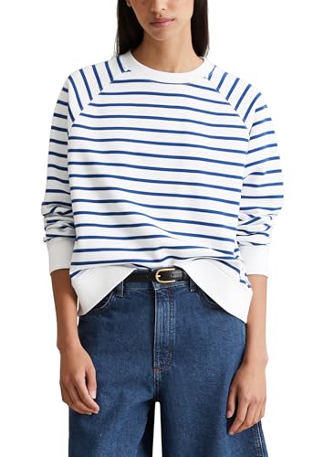 Marc O'Polo Denim Damen Sweatshirt aus Bio-Baumwolle gestreift, Blau (Medium Blue Multi 01), XS von Marc O'Polo