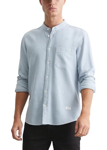 Marc OߴPolo Denim Herren Freizeithemd aus Bio-Baumwolle Regular Fit, Blau (Medium Blue Multi 02), M von Marc O'Polo