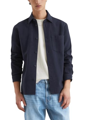 Marc O'Polo Denim Herren Hemd aus Bio-Baumwolle Regular Fit, Blau (True Navy), XL von Marc O'Polo