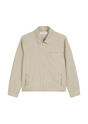 Marc O'Polo Denim Herren Jeansjacke mit Reißverschluss gestreift, Weiß (Offwhite Multi 01), M von Marc O'Polo