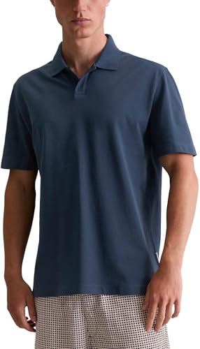 Marc O'Polo Denim Herren Kurzarm-Poloshirt aus Bio-Baumwolle Regular Fit, Blau (Azurite), XXL von Marc O'Polo