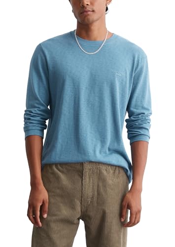 Marc OߴPolo Denim Herren Langarmshirt aus Bio-Baumwolle Regular Fit, Blau (Provincial Blue), XL von Marc O'Polo