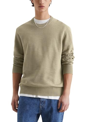 Marc O'Polo Denim Herren Pullover aus Bio-Baumwolle Loose Fit, Grün (Dusky Green), L von Marc O'Polo