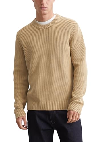Marc O'Polo Denim Herren Strickpullover aus Bio-Baumwolle mit Rundhalsausschnitt, Beige (Chestnut Chocolate), XXL von Marc O'Polo