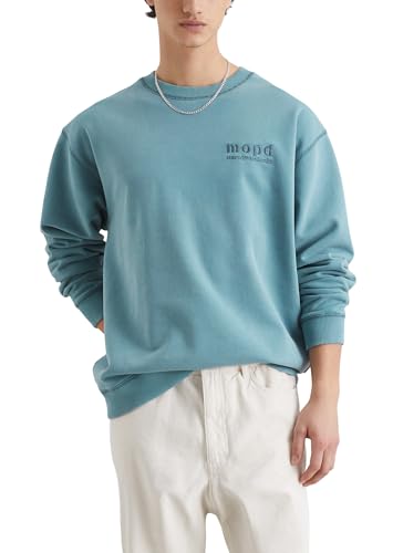 Marc O'Polo Denim Herren Sweatshirt aus Bio-Baumwolle Relaxed Fit, Blau (Blue Mirage), M von Marc O'Polo