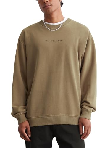 Marc O'Polo Denim Herren Sweatshirt aus Bio-Baumwolle Relaxed Fit, Schwarz (Burnt Ash), S von Marc O'Polo