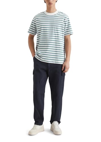 Marc O'Polo Denim Herren T-Shirt aus Bio-Baumwolle Relaxed Fit, Blau (Medium Blue Multi 01), XXL von Marc O'Polo