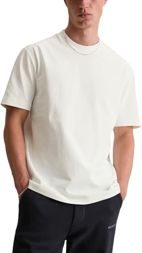 Marc OߴPolo Denim Herren T-Shirt aus Bio-Baumwolle Relaxed Fit, Weiß (Silky White), L von Marc O'Polo
