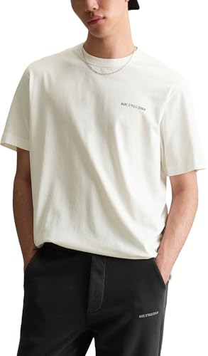 Marc OߴPolo Denim Herren T-Shirt aus Bio-Baumwolle Relaxed Fit, Weiß (Silky White), XL von Marc O'Polo