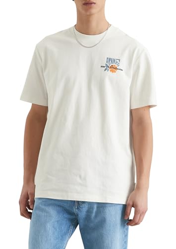 Marc O'Polo Denim Herren T-Shirt aus Bio-Baumwolle Relaxed Fit, Weiß (Silky White), XXL von Marc O'Polo
