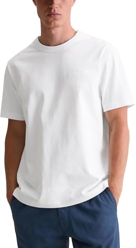 Marc O'Polo Denim Herren T-Shirt aus Bio-Baumwolle Relaxed Fit, Weiß (White), L von Marc O'Polo